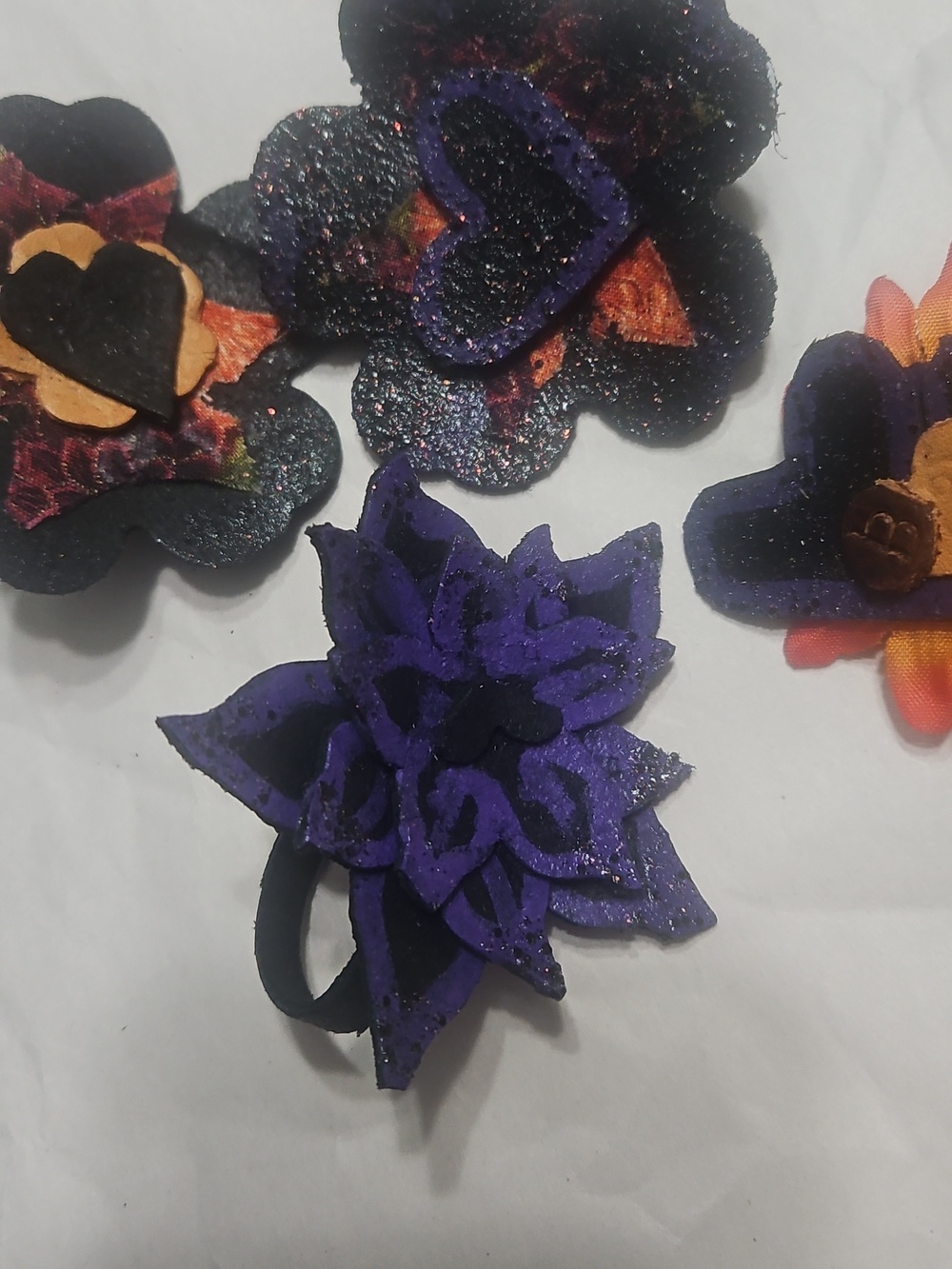 Hand Crafted Flower Genuine Leather Dog Collar Charm NEW - Picture 12 of 14